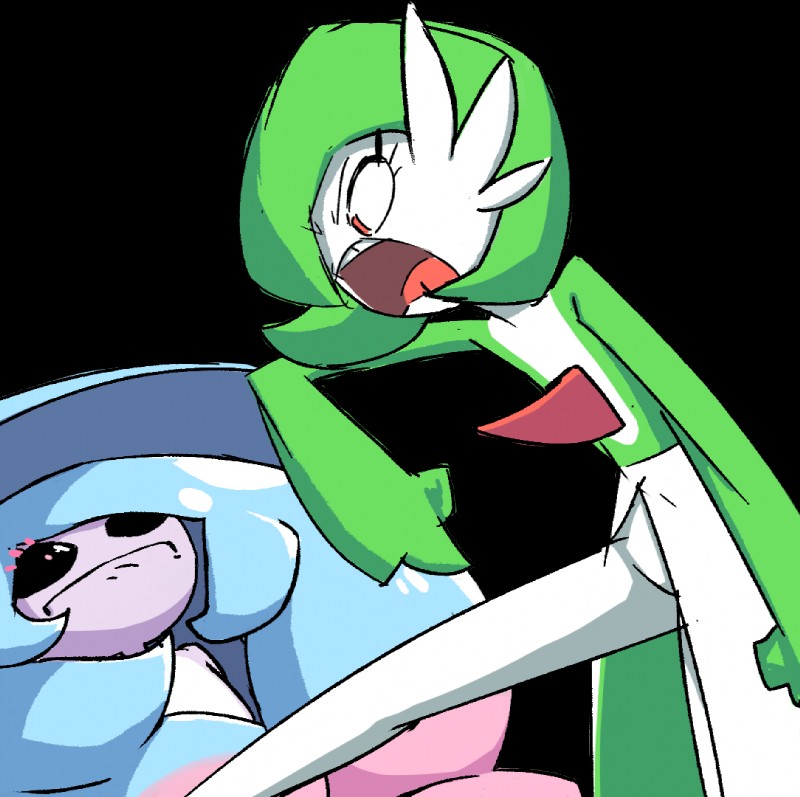 black_sclera blue_hair duo female frown green_hair hair long_hair long_legs micro_calves open_mouth purple_body purple_skin red_eyes short_hair simple_background thin_calves thin_legs thin_thighs tongue transparent_background white_body white_eyes white_skin yelling anonymous_artist nintendo pokemon gardevoir generation_3_pokemon generation_8_pokemon hatterene pokemon_(species) 2019 alpha_channel