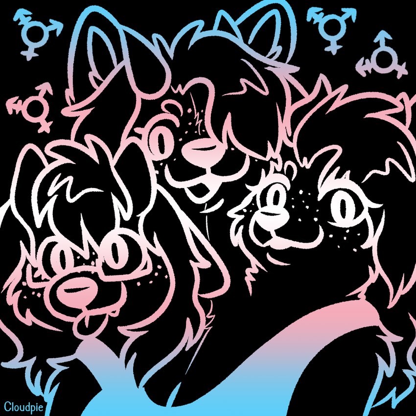 3_heads anthro black_background blep breasts circle_eyebrows cleavage clothed clothing eyebrows eyelashes female freckled_face freckles fur gender_symbol hair hair_over_eye horn inner_ear_fluff lgbt_pride looking_at_viewer multi_head open_mouth open_smile pride_colors pupils simple_background slit_pupils smile snout solo symbol tongue tongue_out transgender_pride_colors transgender_symbol tuft cloudpie conditional_dnp european_mythology greek_mythology mythology canid canid_demon canine cerberus demon hellhound mammal mythological_canine mythological_creature 1:1 2024 bust_portrait clip_studio_paint_(artwork) digital_media_(artwork) icon line_art portrait trans_(lore) trans_woman_(lore)