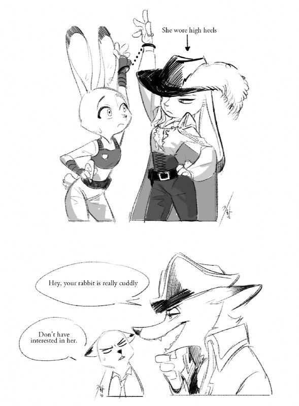 anthro bound bound_together clothing cuff_(restraint) dialogue duo eyes_closed feathers female frown fur grin group handcuffs hat headgear headwear long_ears male metal_cuffs pirate_hat pirates police police_uniform restraints shackles smile text uniform ganym0 disney zootopia judy_hopps nick_wilde canid canine fox lagomorph leporid mammal rabbit red_fox true_fox 2016 digital_media_(artwork) english_text hi_res monochrome sketch