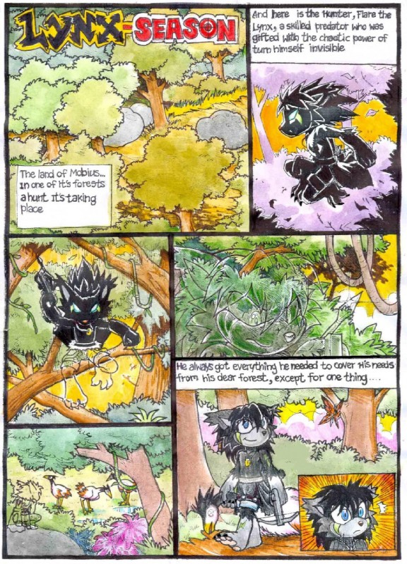 anthro forest invisible male ninja outside plant solo text tree warrior wood mariano final_fantasy sega sonic_the_hedgehog_(series) square_enix avian chocobo felid feline lynx mammal comic english_text hi_res