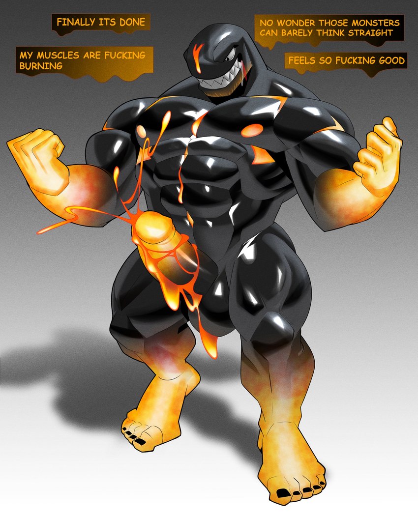 after_transformation anthro bodily_fluids cum erection facial_hair flexing genital_fluids genitals latex lava lava_cum male muscular muscular_anthro muscular_male nipples penis solo transformation until_they_like_it unusual_bodily_fluids unusual_cum unusual_genital_fluids verbal_reaction_to_tf taurodin mario_bros my_hero_academia nintendo bullet_bill humanoid nomu symbiote absurd_res hi_res