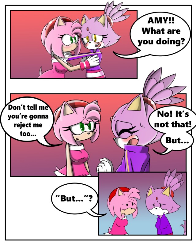 amy rose and blaze the cat (sonic the hedgehog (series) and etc) created by sandunky