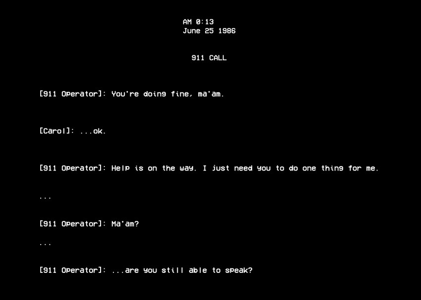 911 black_background dialogue not_furry simple_background text timestamp zero_pictured hladilnik carol_(hladilnik) 2022 black_and_white comic english_text hi_res monochrome