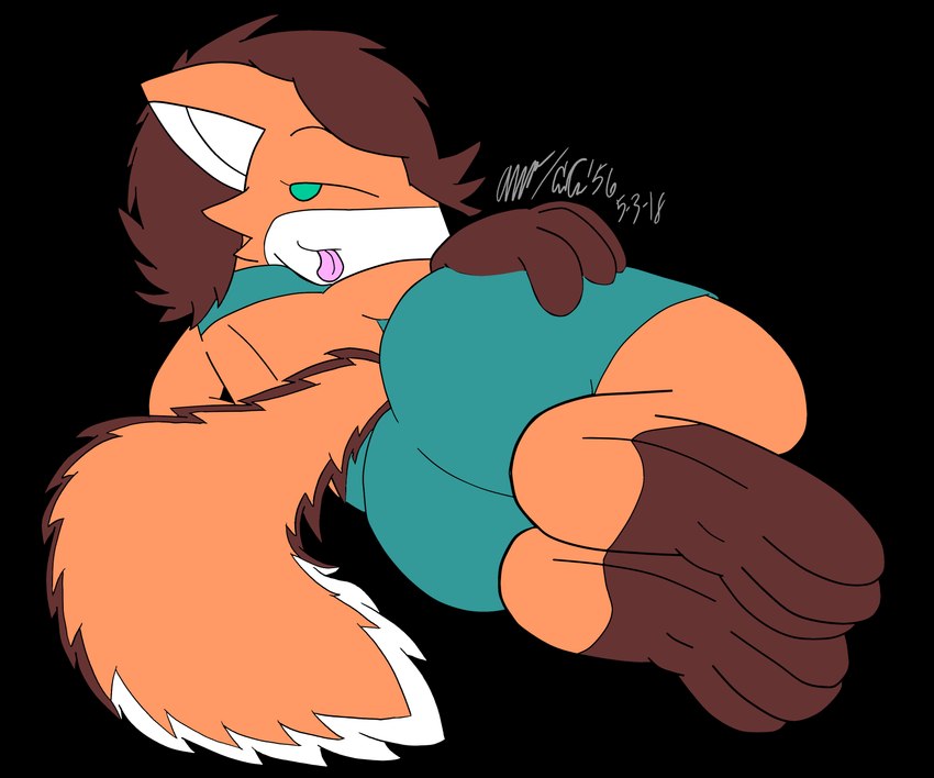 anthro big_butt bottomwear brown_body brown_fur brown_hair butt clothing feet female fluffy fluffy_tail fur green_eyes hair hand_on_butt looking_at_viewer looking_back looking_back_at_viewer multicolored_body multicolored_fur open_back_shirt orange_body orange_fur rear_view shirt shorts smile solo tail tongue tongue_out topwear white_body white_fur ssecrets151 macy canid canine fox mammal absurd_res alpha_channel hi_res