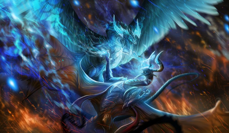 claws detailed_background duo feathered_wings feathers feral glowing glowing_eyes glowing_markings horn markings membrane_(anatomy) membranous_wings open_mouth tail teeth tongue wings isvoc hasbro magic:_the_gathering mythology wizards_of_the_coast nicol_bolas ugin dragon feathered_dragon feathered_scalie mythological_creature mythological_scalie scalie 2019 digital_media_(artwork) hi_res