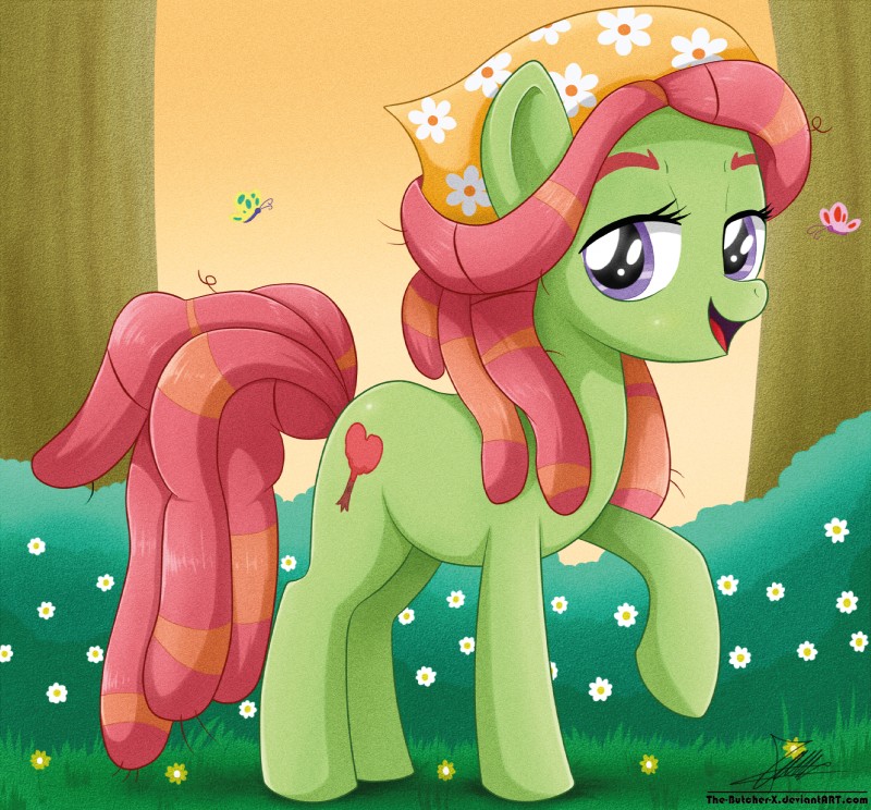 dreadlocks female feral hair red_hair solo the-butcher-x friendship_is_magic hasbro my_little_pony tree_hugger_(mlp) earth_pony equid equine horse mammal pony 2015 hi_res