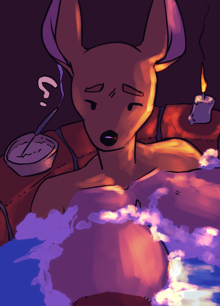anthro bath bathing bathroom bathtub big_breasts breasts brown_body candle candlelight candlestick female furniture kangoroo light looking_at_viewer mature_female mood_lighting nipples nude partially_submerged plushie simple_background solo water wet ppmp disney winnie_the_pooh_(franchise) kanga animate_inanimate kangaroo living_plushie macropod mammal marsupial digital_media_(artwork) hi_res