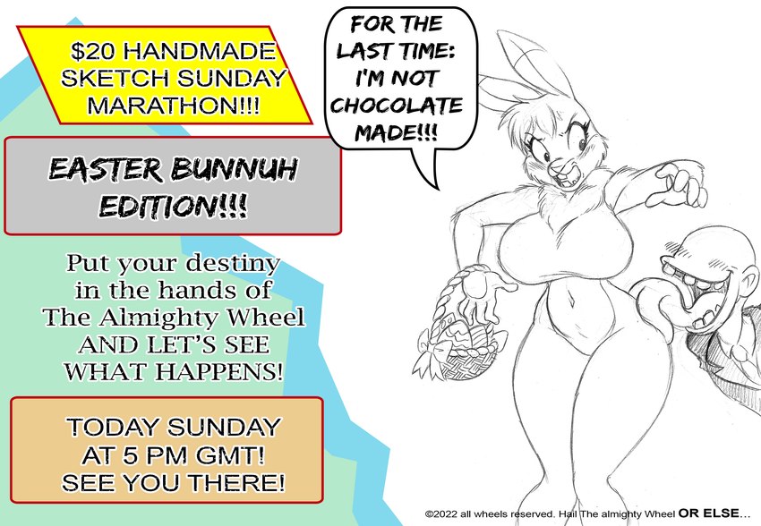 angry anthro basket big_breasts blush breasts clothing container copyright_symbol curvy_figure dewlap_(anatomy) dialogue duo easter_basket easter_egg faceless_character faceless_male featureless_crotch female holidays hourglass_figure huge_breasts knock-kneed licking male male/female nude suit symbol tongue tongue_out uniboob wide_hips chochi easter anon easter_bunny human humanoid lagomorph leporid mammal rabbit 2022 absurd_res graphite_(artwork) hi_res sketch traditional_media_(artwork)