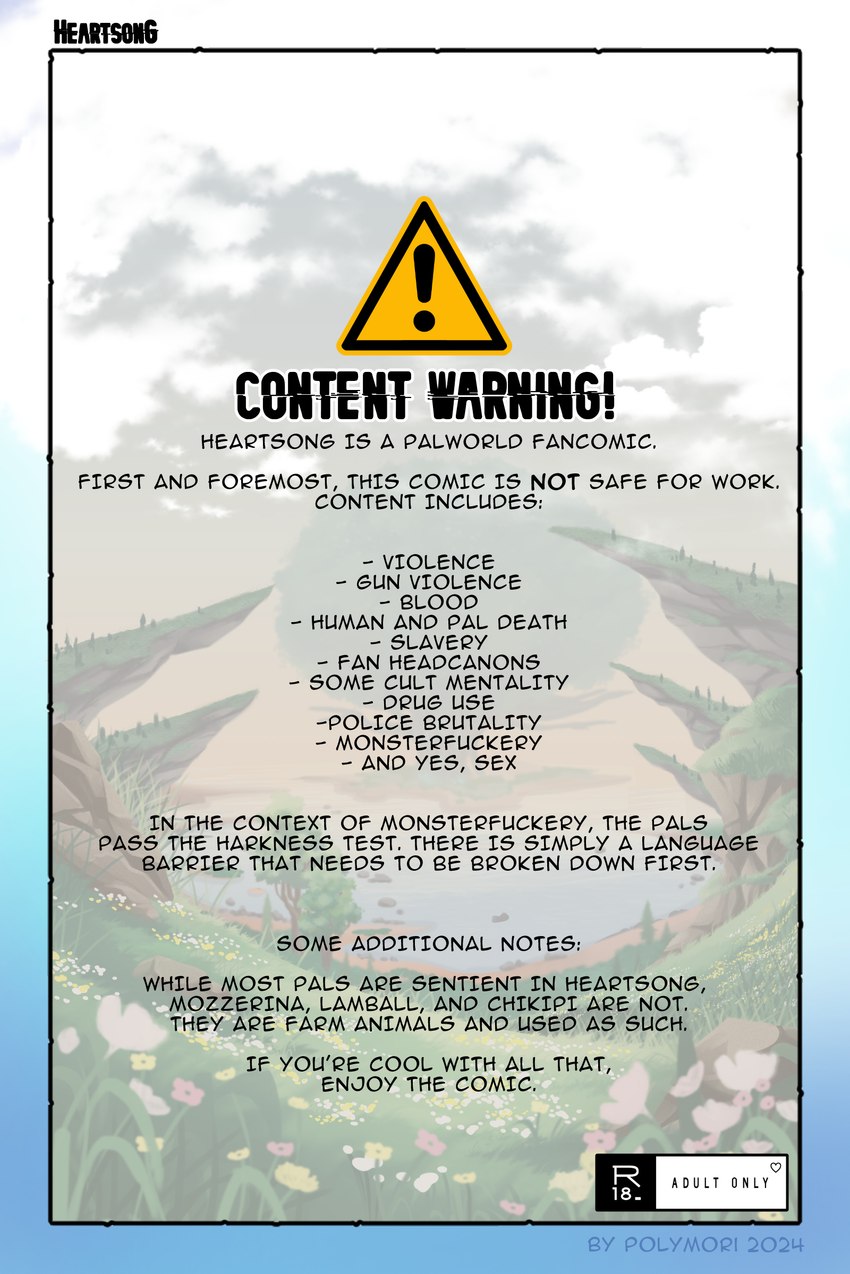 cloud content_warning flower grass mountain plant profanity sky text tree water polymori palworld pocketpair comic english_text hi_res