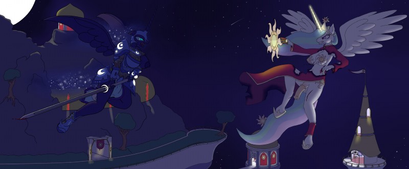 nightmare moon and princess celestia (friendship is magic and etc) created by swedishsnus