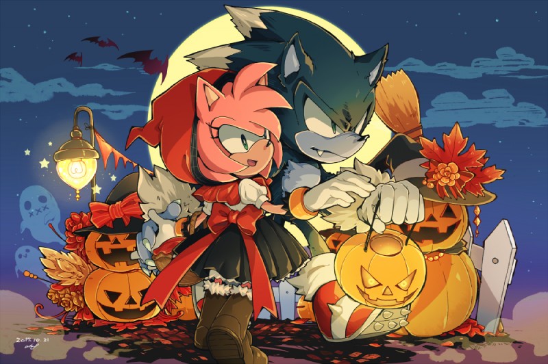 amy rose, sonic the hedgehog, and sonic the werehog (sonic the hedgehog (series) and etc) created by aimf0324
