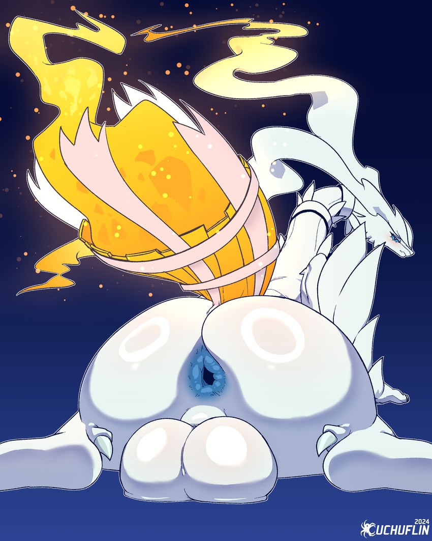 anus balls big_balls big_butt blush butt genitals huge_balls huge_butt looking_at_viewer looking_back looking_back_at_viewer male nude solo white_body cuchuflin nintendo pokemon generation_5_pokemon legendary_pokemon pokemon_(species) reshiram 2024 absurd_res hi_res