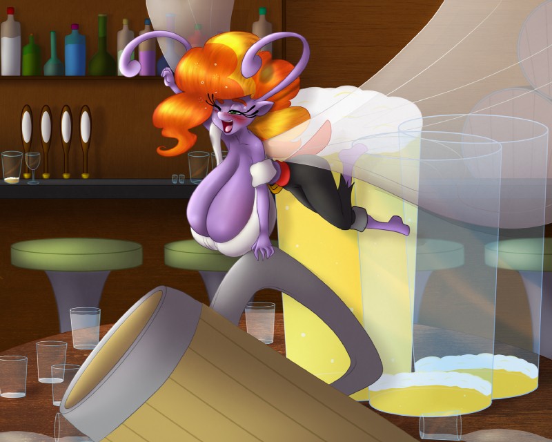 alcohol anthro anthrofied bar beer beverage big_breasts blush breasts cleavage clothed clothing container cup cutlass drinking_glass female glass glass_container glass_cup insect_wings melee_weapon pirate shot_glass solo sword weapon wine wings 09hankris marauder6272 friendship_is_magic hasbro my_little_pony fan_character feenie_mcfeatherwing_(oc) breezie_(mlp) equid fairy mammal 2018 5:4 hi_res