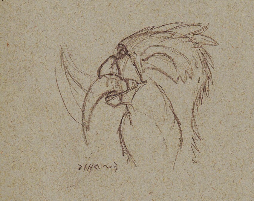 >_< ambiguous_gender ambiguous_prey anthro anthro_pred beak blush_emoticon different_sound_effects duo emoticon eye_markings eyes_closed feathered_crest feathers head_crest male male_pred markings neck_bulge oral_vore partially_inside same_size_vore sound_effects tail_outside tail_outside_mouth vore doesnotexist mythology bryce saewin avian gryphon mammal mustelid mythological_avian mythological_creature otter graphite_(artwork) hi_res pencil_(artwork) traditional_media_(artwork)