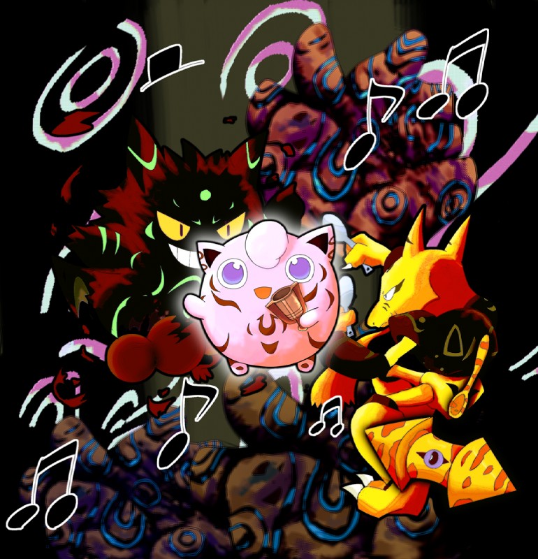 pokemopolis alakazam, pokemopolis gengar, and pokemopolis jigglypuff (nintendo and etc) created by twenty