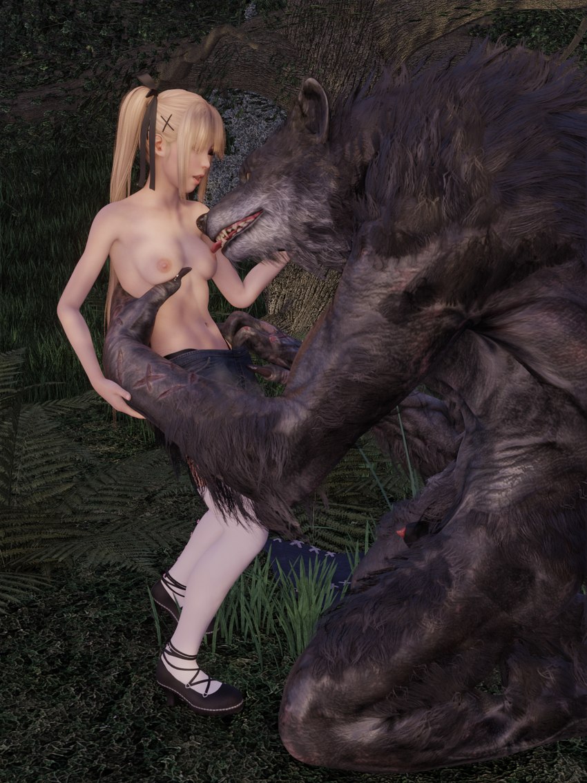 animal_genitalia anthro breasts claws clothed clothing duo female fur genitals licking male male/female nipples outside partially_clothed penis sheath tongue tongue_out undressing guntherthespelunker dead_or_alive_(series) mythology werewolf_the_apocalypse white_wolf_publishing world_of_darkness_(series) marie_rose canid canine canis changeling_(world_of_darkness) hakken_(world_of_darkness) human mammal mythological_canine mythological_creature werecanid werecanine werecreature werewolf wolf 3:4 3d_(artwork) digital_media_(artwork) hi_res