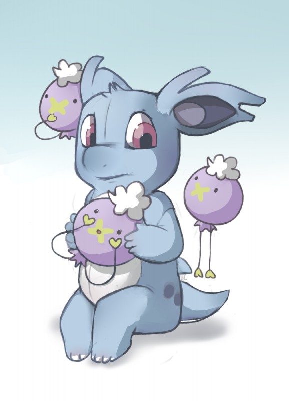 ambiguous_gender balloon balloon_with_face feral group holding_balloon holding_character holding_object inflatable shaped_balloon happycrumble nintendo pokemon animate_inanimate drifloon generation_1_pokemon generation_4_pokemon living_balloon living_inflatable nidorina pokemon_(species) 2011 hi_res