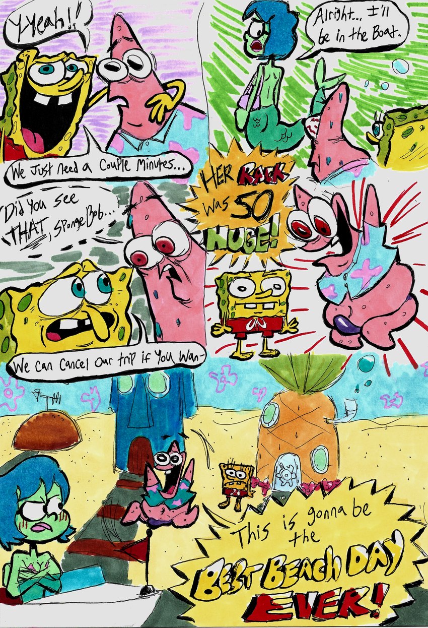 patrick star, princess mindy, and spongebob squarepants (spongebob squarepants and etc) created by smokesterify