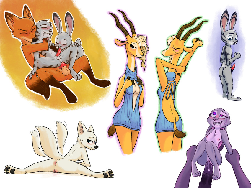 gazelle, jack savage, judy hopps, nick wilde, and skye (meme clothing and etc) created by theblueberrycarrots