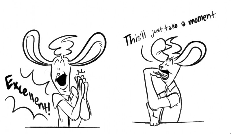 anthro dialogue hand_in_mouth male one_eye_closed solo text wink phillip-banks undertale undertale_(series) nicecream_man lagomorph leporid mammal rabbit 2015 english_text monochrome