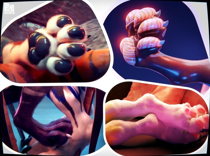 feet foot_fetish foot_focus paw_shot pawpads paws soles toes picti collage_(disambiguation) 3d_(artwork) digital_media_(artwork) hi_res multiple_images