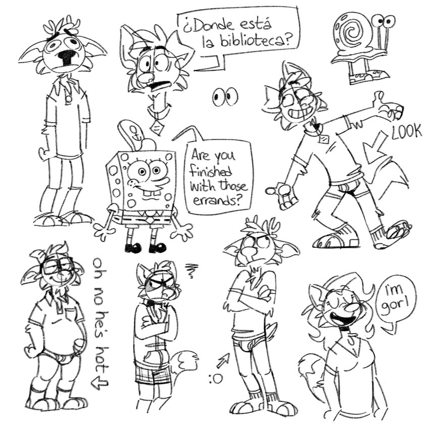 spongebob squarepants, darwin, riley, gary, sam, and etc (spongebob squarepants and etc) created by tinydeerguy