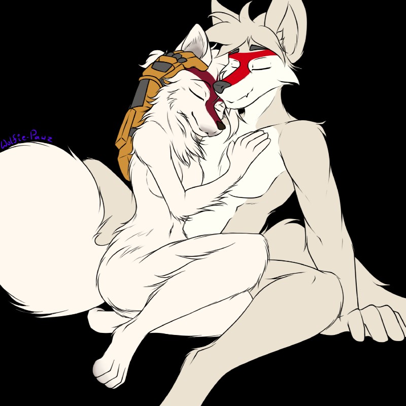 anthro cuddling duo eyes_closed female fur male male/female nude prosthetic prosthetic_arm prosthetic_limb red_body red_fur tan_body tan_fur white_body white_fur wolfie-pawz tala_(teveriss) zanshin canid canine canis mammal wolf 1:1 alpha_channel hi_res brother_(lore) brother_and_sister_(lore) incest_(lore) sibling_(lore) sister_(lore)