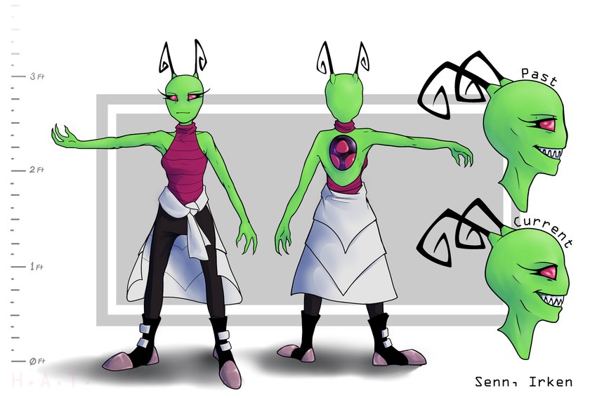 fan character and senn (invader zim and etc) created by owsparrow