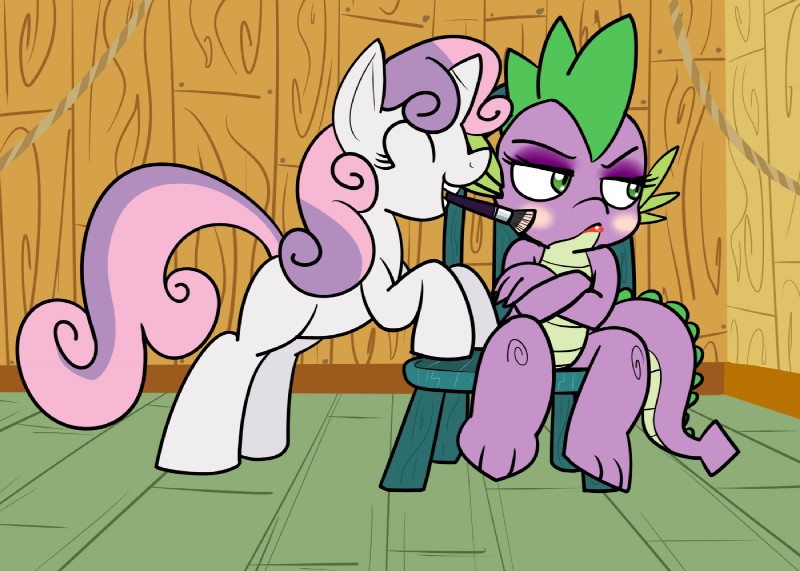spike and sweetie belle (friendship is magic and etc) created by reiduran