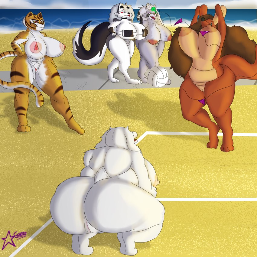 anthro ball beach big_breasts big_butt breasts butt clothing crouching erect_nipples female genitals gossip group huge_breasts jumping mature_female nipples nude_beach overweight overweight_anthro overweight_female sagging_breasts sand sport swimwear taking_picture thick_thighs volleyball volleyball_(ball) wide_hips cosmosarts disney dreamworks five_nights_at_freddy's five_nights_at_freddy's:_security_breach helluva_boss kung_fu_panda mythology scottgames steel_wool_studios undertale_(series) winnie_the_pooh_(franchise) kanga loona_(helluva_boss) master_tigress roxanne_wolf toriel animate_inanimate bovid canid canid_demon canine canis caprine demon felid goat hellhound kangaroo macropod mammal marsupial mythological_canine mythological_creature pantherine tiger wolf 1:1 absurd_res hi_res