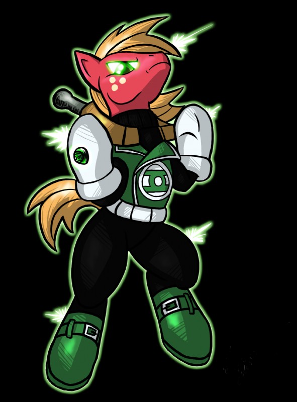 blonde_hair boots bottomwear clothed clothing feral footwear freckles frown fully_clothed fur gloves glowing glowing_eyes green_eyes hair handwear male pants plow_yoke red_body red_fur ring shoes simple_background solo suit transparent_background cynos-zilla friendship_is_magic green_lantern green_lantern_(series) hasbro my_little_pony big_macintosh_(mlp) guy_gardner earth_pony equid equine horse mammal pony 2012 alpha_channel crossover hi_res