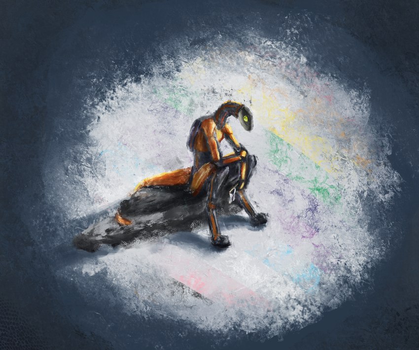 anthro arctic demisexual_pride_colors lgbt_pride lonely painterly pride_colors rock snow vignette dirtypaperjoe lgbt_pride_month ivy_(dirtypaperjoe) garter_snake reptile scalie snake 2024 digital_drawing_(artwork) digital_media_(artwork) hi_res