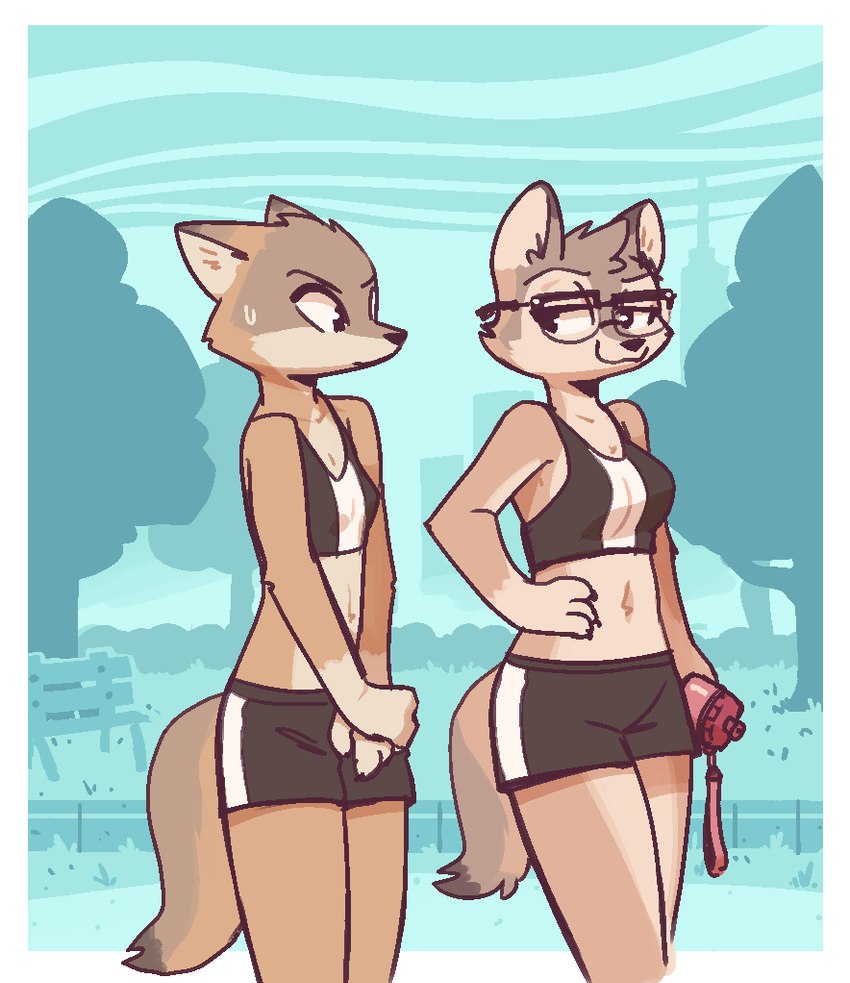 ember and taylor (sports bra difference meme) created by fuel (artist)