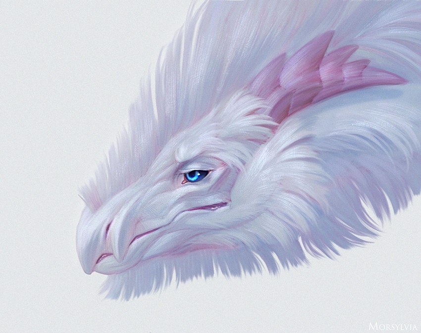 ambiguous_gender blue_eyes feral fur horn ridged_horn simple_background solo white_background white_body white_fur morsylvia mythology dragon furred_dragon furred_scalie mythological_creature mythological_scalie scalie 2023 digital_media_(artwork) headshot_portrait portrait