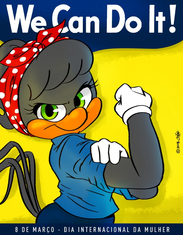 alternative_fashion anthro black_hair clothing female fur gloves green_eyes grey_body grey_fur hair handwear pose pupils rockabilly solo joaoppereiraus we_can_do_it! rosie_the_riveter accipitriform avian bird vulture hi_res