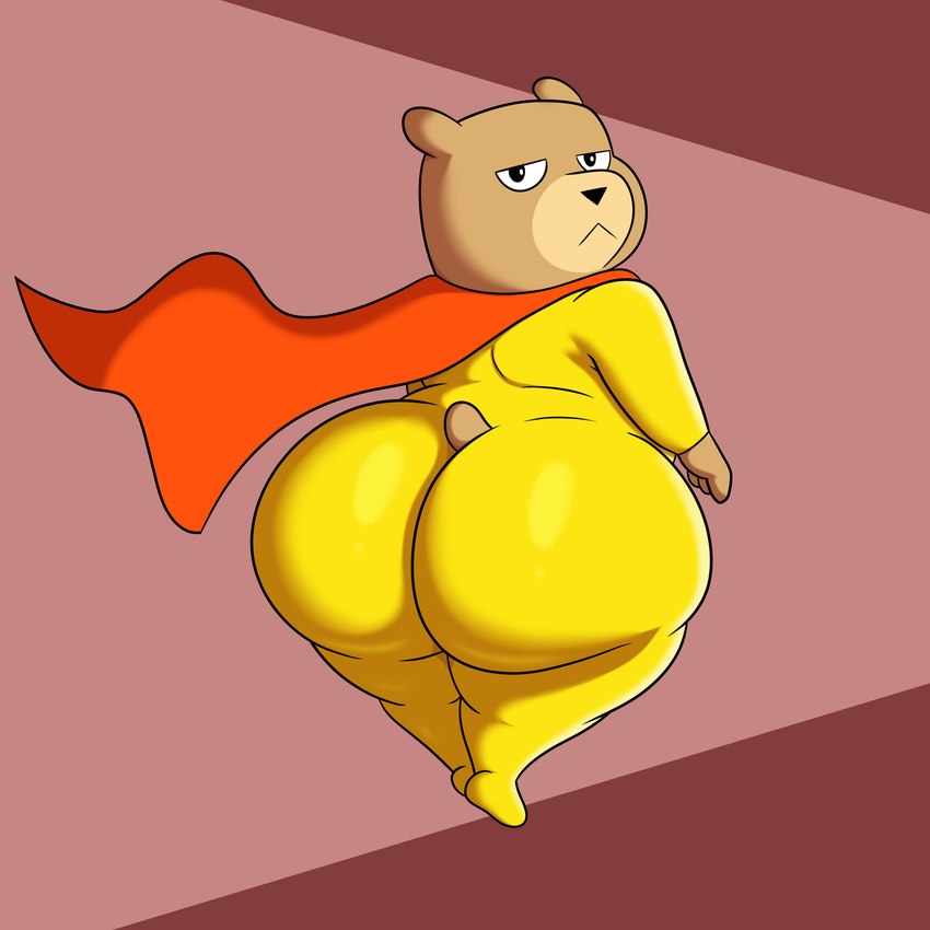 anthro big_butt black_eyes black_nose bodysuit brown_body brown_ears brown_fur brown_tail butt cape clothing fur half-closed_eyes huge_butt looking_at_viewer looking_back male multicolored_body multicolored_fur narrowed_eyes orange_cape orange_clothing short_tail skinsuit solo standing superhero superhero_costume tail thick_thighs tight_clothing two_tone_body two_tone_fur yellow_bodysuit yellow_clothing yellow_skinsuit colossalstars disney hamster_&_gretel hamster_(hamster_&_gretel) cricetid hamster mammal rodent 1:1 2024 absurd_res digital_media_(artwork) hi_res