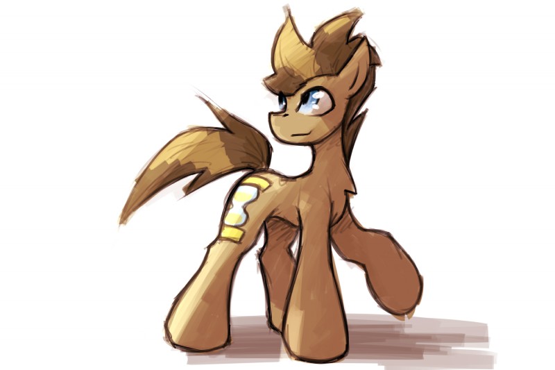 blue_eyes brown_body brown_fur brown_hair cutie_mark feral fur hair hooves male simple_background smile solo standing white_background queenbloodysky friendship_is_magic hasbro my_little_pony doctor_whooves_(mlp) equid mammal 3:2 hi_res