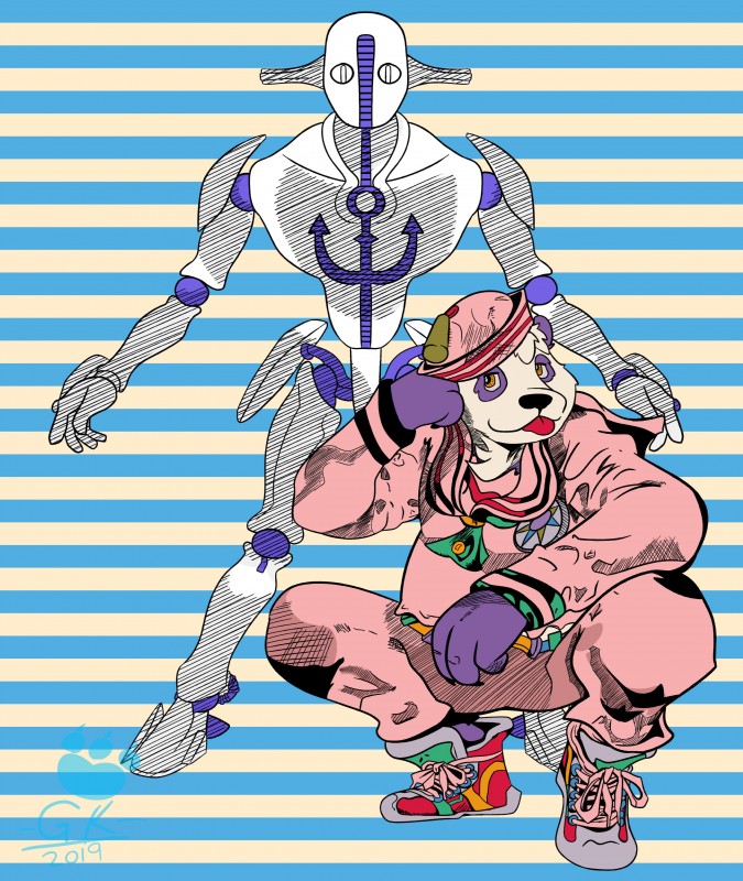 josuke higashikata and soft & wet (jojo's bizarre adventure) created by grolarbearsins