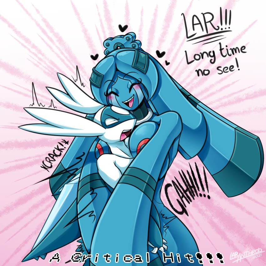 anthro black_heart black_text blue_body breasts dialogue duo exclamation_point eyebrows eyelashes eyes_closed female heart_symbol hug male motion_lines nude number open_mouth open_smile smile sound_effects teeth text tongue white_text latiar nintendo pokemon bellaria_(latiar) lar_(latiar) bronzong generation_3_pokemon generation_4_pokemon latios legendary_pokemon pokemon_(species) 1:1 2021 artist_name digital_media_(artwork) english_text hi_res