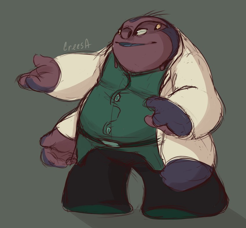 4_arms 4_fingers alternate_form blue_mouth blue_tongue clothed clothing coat fingers grey_background lab_coat male multi_arm multi_eye multi_limb open_mouth open_smile purple_body purple_skin simple_background smile solo standing tongue topwear creesa disney lilo_and_stitch jumba_jookiba alien kweltikwan 2022 colored_sketch digital_media_(artwork) hi_res signature sketch