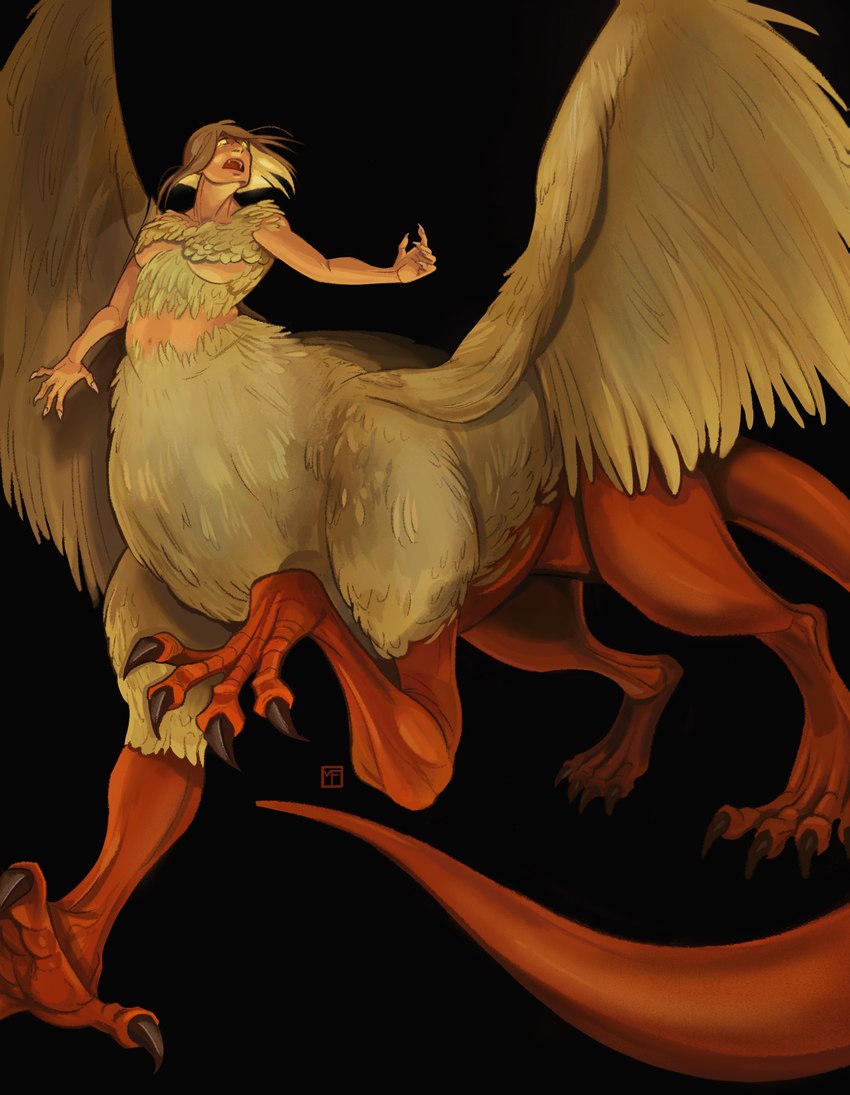 5_fingers breasts claws feathered_wings feathers female female_taur fingers hair open_mouth small_upper_body solo tail wings actualfrog delicious_in_dungeon mythology falin_touden chimera dragon dragon_taur feathered_dragon feathered_scalie mythological_creature mythological_scalie scalie taur hi_res