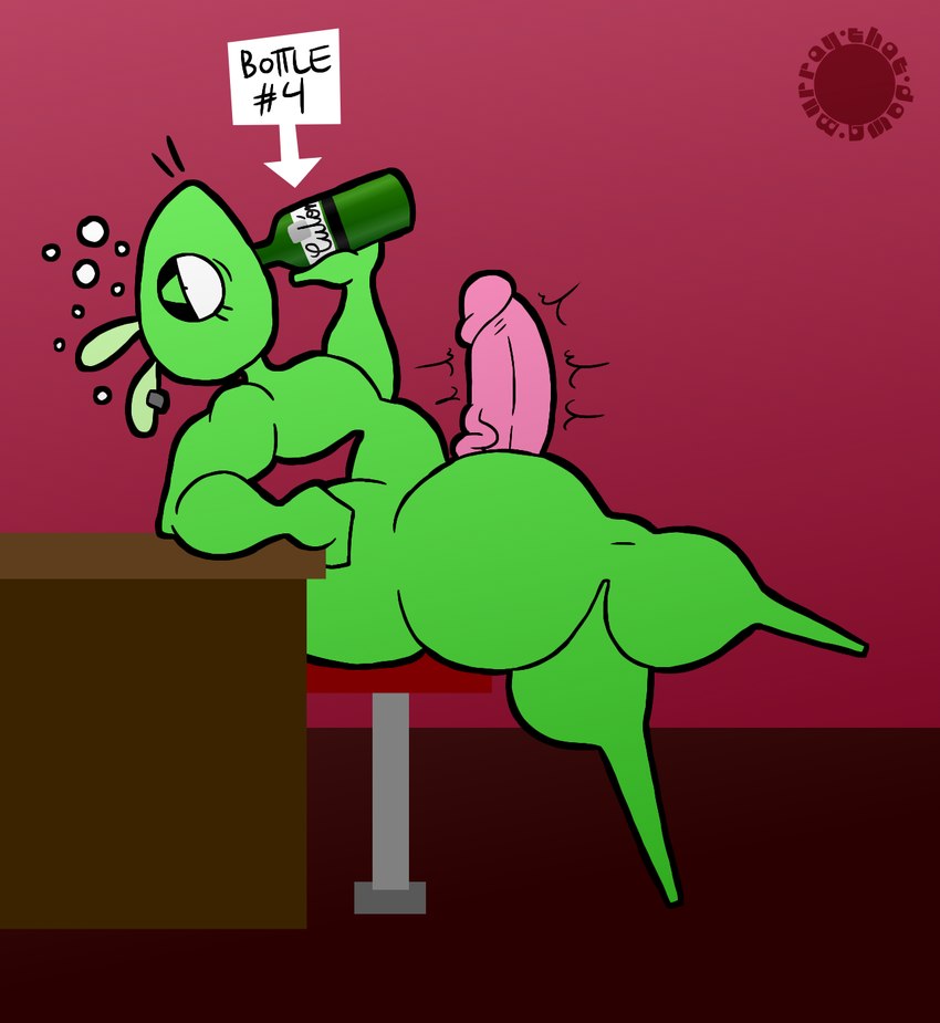 anthro big_butt bottle bottom_heavy bubble bubble_butt butt container curvy_figure drinking_alcohol drunk drunk_bubble ear_piercing ear_ring emanata erection eyelashes featureless_feet feet femboy flash_emanata fur genitals glistening_eyelids gradient_background green_body green_fur half-closed_eyes holding_bottle holding_container holding_object logo male narrowed_eyes nude penis piercing pink_penis ring_piercing simple_background sitting_on_stool small_waist solo substance_intoxication text thick_thighs throbbing throbbing_penis vein veiny_penis whiskers thatdawgmurray 12_oz._mouse adult_swim cartoon_network fitzboi mouse_fitzgerald mammal mouse murid murine rodent artist_logo artist_name english_text hi_res signature watermark