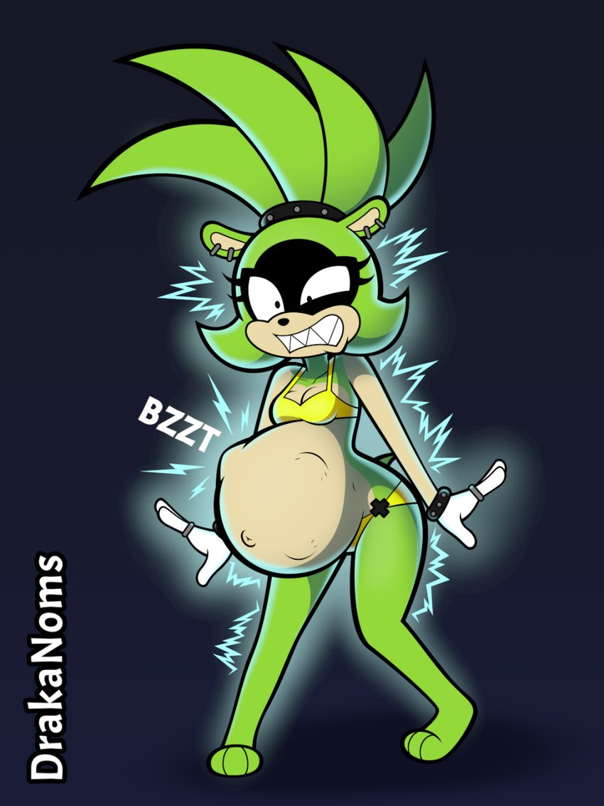 anthro belly bikini clothing female fetal_movement navel pregnant sharp_teeth solo swimwear teeth two-piece_swimsuit drakanoms idw_publishing sega sonic_the_hedgehog_(comics) sonic_the_hedgehog_(idw) sonic_the_hedgehog_(series) surge_the_tenrec afrosoricid mammal tenrec 3:4 hi_res