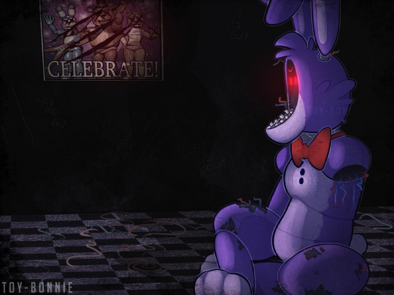 anthro bow_(feature) bow_tie eyes_crossed_out group machine poster solo trio toy-bonnie five_nights_at_freddy's five_nights_at_freddy's_2 scottgames withered_bonnie_(fnaf) animatronic lagomorph leporid mammal rabbit robot 2018 4:3 digital_media_(artwork) picture_in_picture