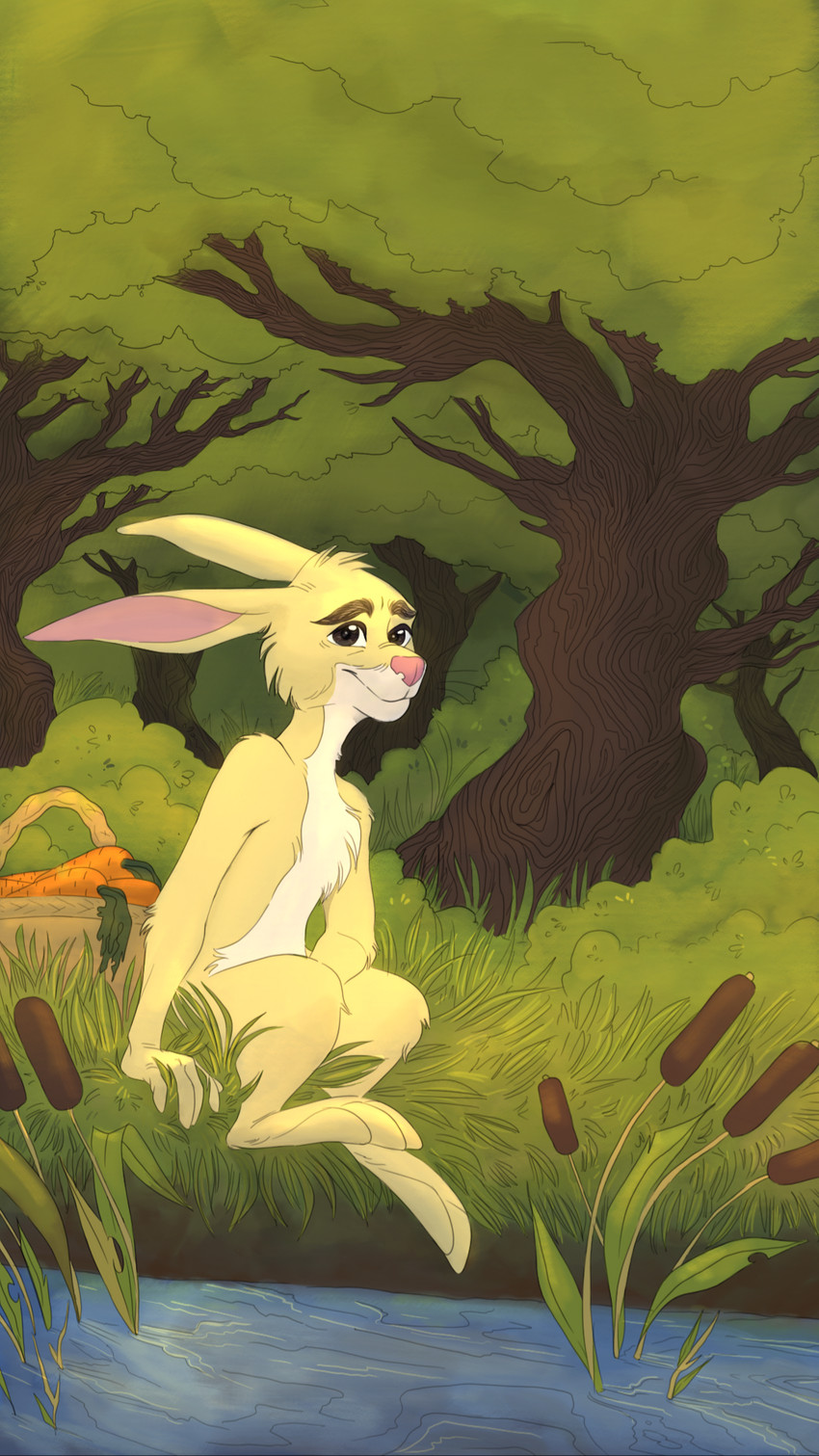 carrot feral food forest male plant solo tree vegetable skeletoon disney winnie_the_pooh_(franchise) rabbit_(winnie_the_pooh) lagomorph leporid mammal rabbit hi_res