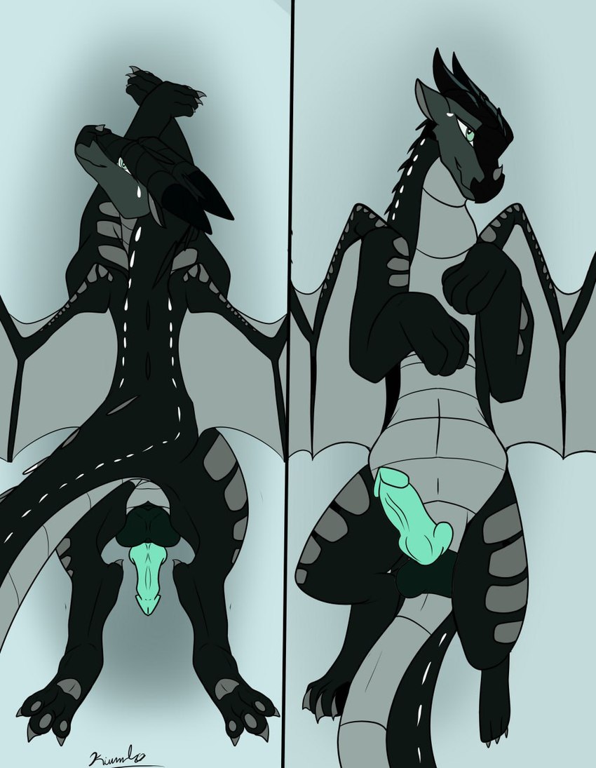 anus claws crossgender dakimakura feral genitals horn male paws penis solo spikes spread_wings tail wings kiumba_(artist) mythology wings_of_fire moonwatcher_(wof) dragon mythological_creature mythological_scalie nightwing_(wof) scalie dakimakura_design hi_res