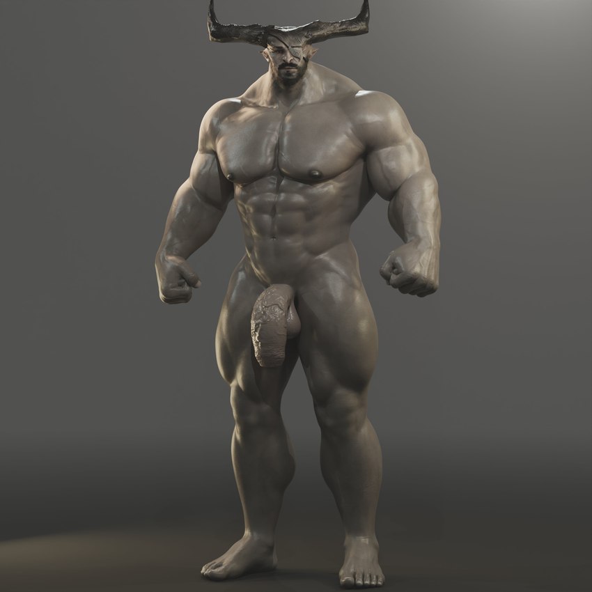 2_horns abs anthro balls beard biceps deltoids dialogue eye_patch eyewear facial_hair flaccid foreskin genitals horn male muscular muscular_humanoid muscular_male mustache navel nipples nude obliques pecs penis quads scar solo vein veiny_penis voluox bioware dragon_age electronic_arts iron_bull humanoid qunari 1:1 3d_(artwork) absurd_res digital_media_(artwork) hi_res