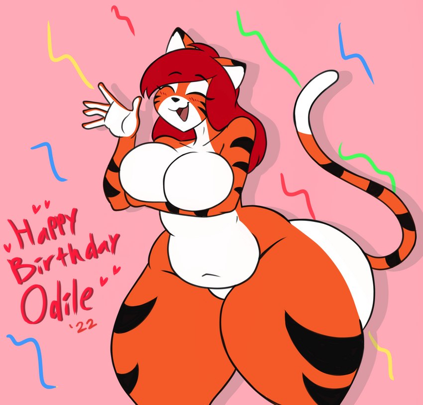 anthro breasts female solo thick_thighs spunkmcfunk odile_nightingale felid mammal pantherine tiger hi_res