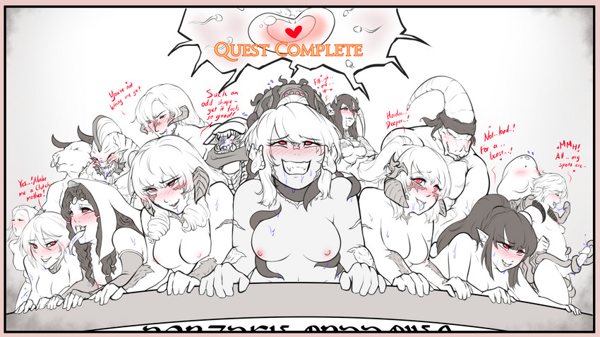 ambiguous_gender anthro apode blush bodily_fluids border breasts brown_hair clenched_teeth consentacles cum cum_in_pussy cum_inside dialogue eye_roll eyes_closed fangs female female_humanoid female_on_anthro fluffy forked_tongue fur genital_fluids genitals group group_sex gynomorph gynomorph/ambiguous hair happy happy_sex heart_symbol horn humanoid_on_anthro impregnation impregnation_request internal intersex intersex/ambiguous interspecies interspecies_impregnation legless long_ears long_tongue looking_pleasured male male/female male_anthro male_humanoid masturbation muscular muscular_male nipples open_mouth open_smile orgasm orgasm_face orgy ovum ovum_with_heart penetration pink_border red_eyes saliva serpentine sex simple_background smile sperm_cell split_form teeth tentacle_around_neck tentacle_sex tentacles text tongue tongue_out vaginal djayo dungeons_and_dragons european_mythology final_fantasy final_fantasy_xiv final_fantasy_xiv:_heavensward final_fantasy_xiv_(legacy) greek_mythology hasbro metal_slug mythology square_enix wizards_of_the_coast amalj'aa ananta_(final_fantasy) animal_humanoid au_ra beholder bovid bovine draconcopode elezen flumph gnath gnath_(final_fantasy_xiv) humanoid lamia mammal mars_people minotaur reptile sahagin sahuagin scalie scalie_humanoid snake succubus voidsent english_text hi_res